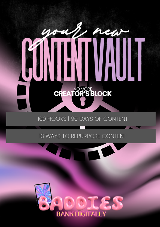 YOU CAN'T DO IT LIKE ME! Content vaultt - 100 Hooks, 90 days of content, & 13 ways to repurpose content